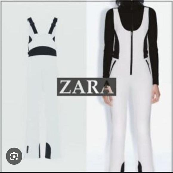 Zara White & Black Ski Suit Size Large NWT - Picture 1 of 11